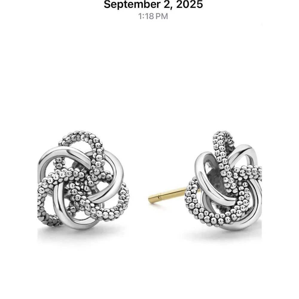 Lagos Small Silver Love Knot Stud Earrings